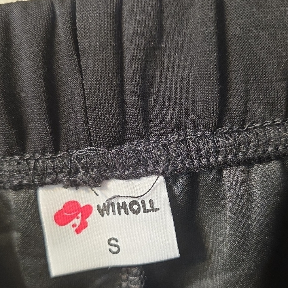 Women's Black Drawstring Joggers - Picture 2 of 4